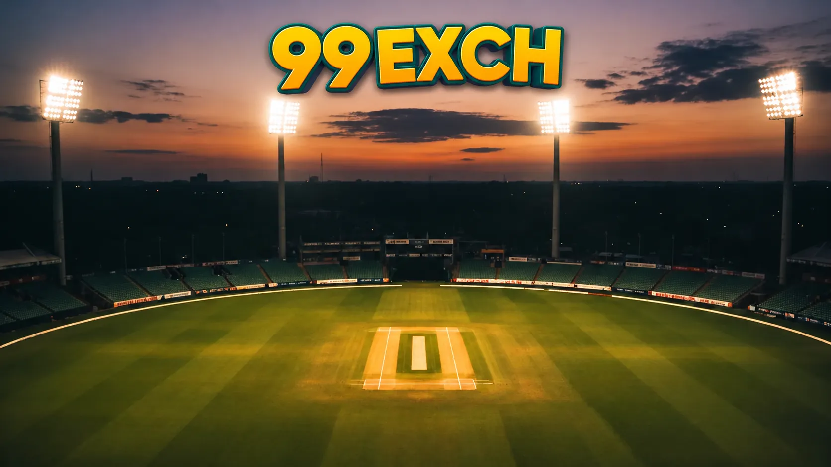 Cricket stadium illustration for 99exch sports markets